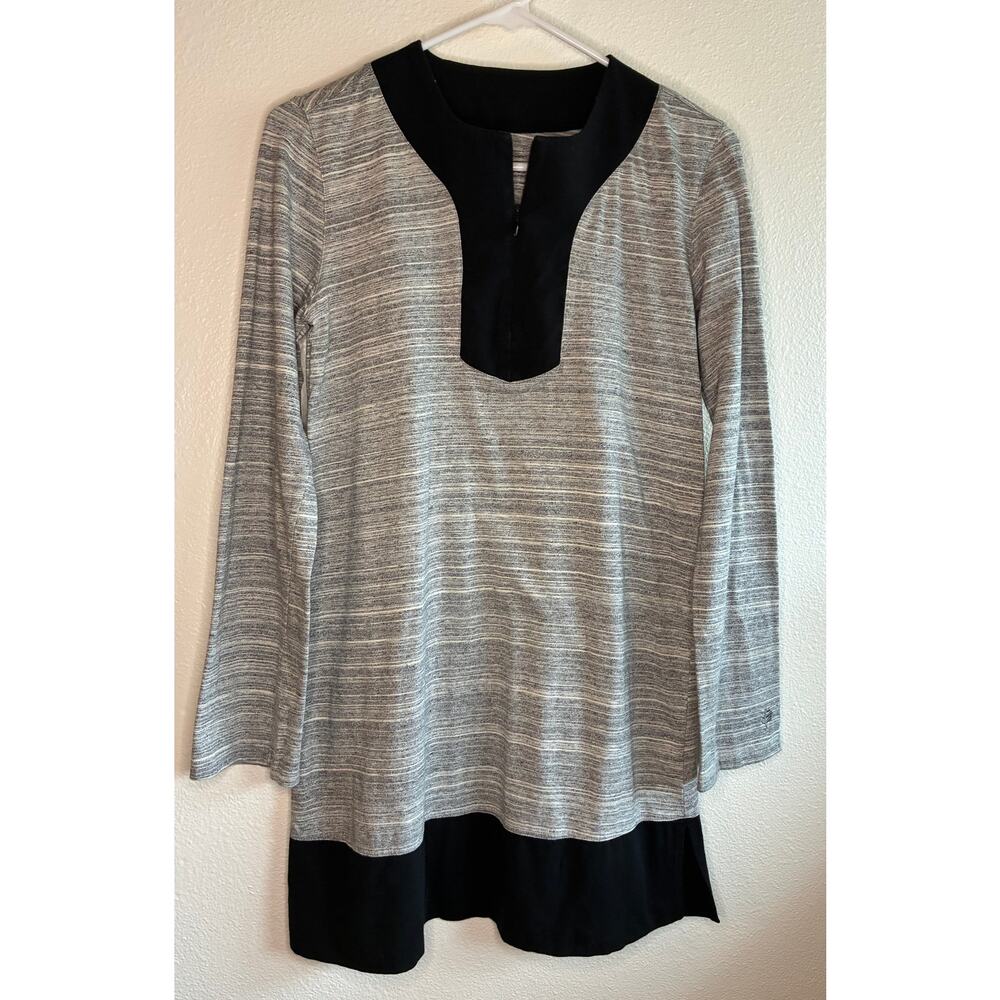 COOLIBAR | Gray & Black UPF 50 Tunic Dress Long Sleeve 1/4 Zip | Small